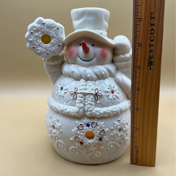 Living Home Christmas Porcelain Snowman Tealight Holder - Picture 7 of 12